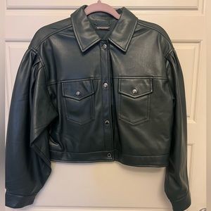 Leather snap shirt